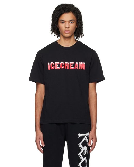 ICECREAM Black Drippy T-shirt for men