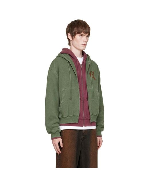 Egonlab Green Burgundy Double Hoodie for men