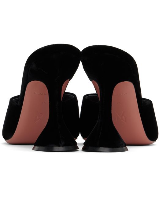 AMINA MUADDI ブラック Lupita Slipper ヒールサンダル Black