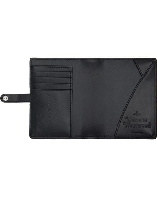 Vivienne Westwood Black Faux-Leather Passport Holder for men