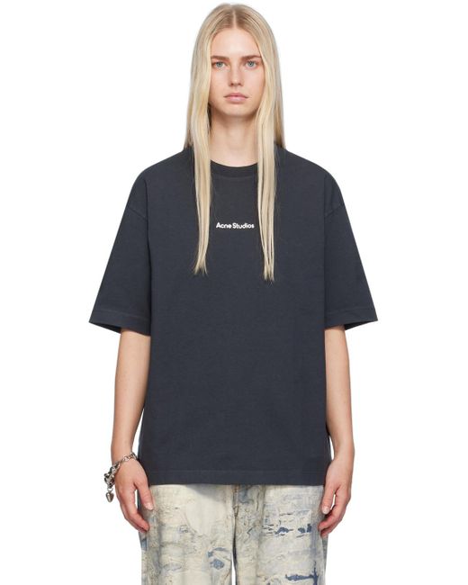 Acne ロゴプリント Tシャツ Blue