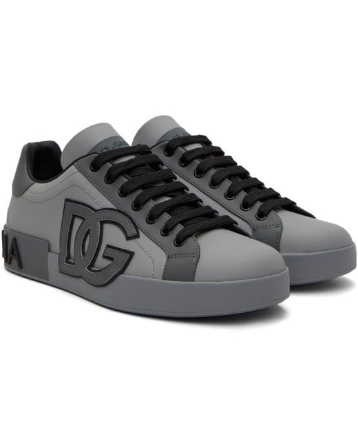 Dolce & Gabbana Black Dolce&gabbana Gray Portofino Sneakers for men