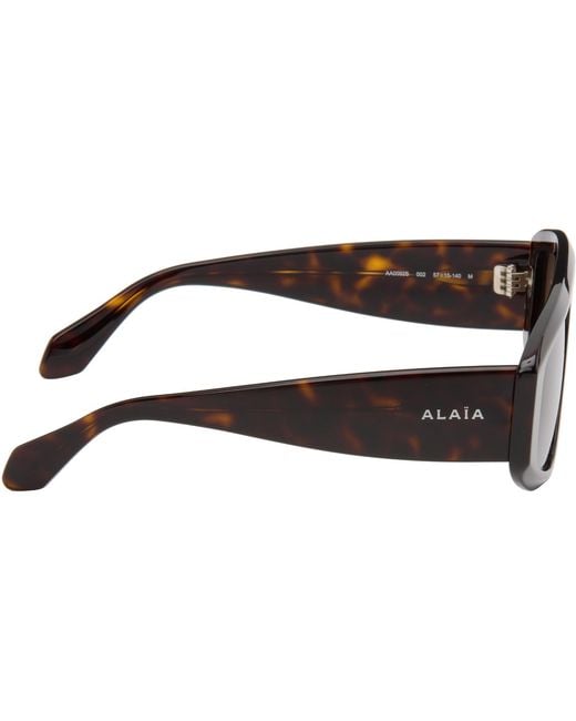 Alaïa Brown Aviator Mask Sunglasses