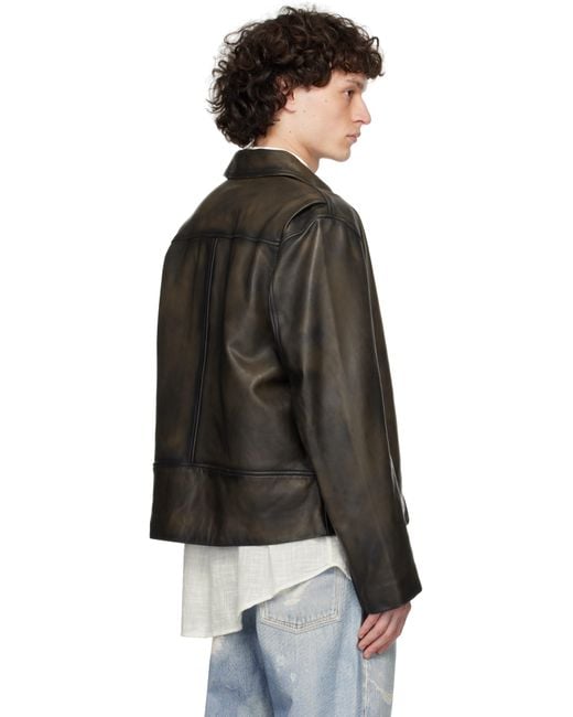 Holzweiler Black Cillian Leather Jacket for men