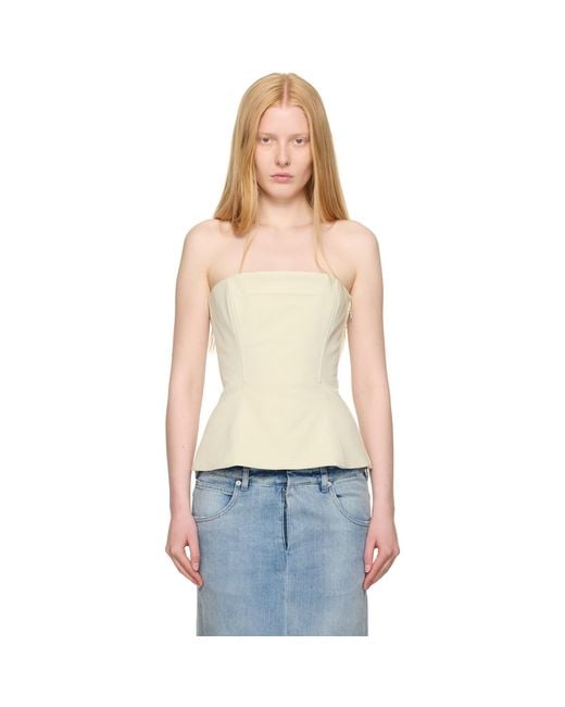 Jean Paul Gaultier Blue Ssense Exclusive Topstitching Corset Top