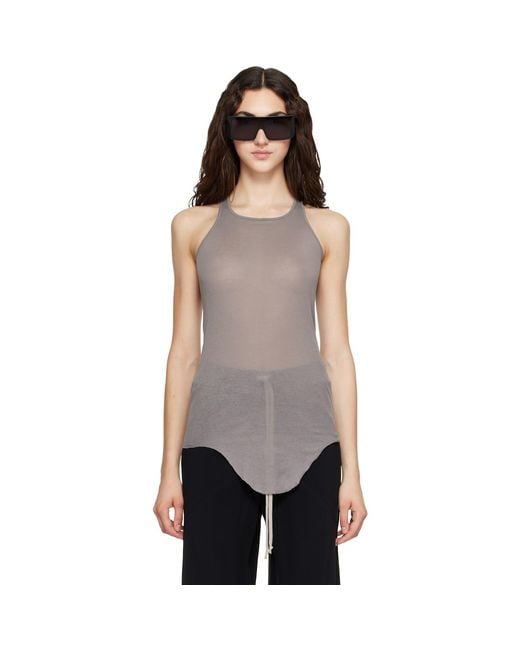 Rick Owens Purple Tower Basic Rib Tank Top