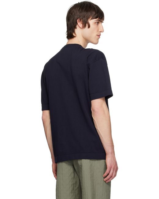 Givenchy Blue Knit 'Hg' Jacquard T-Shirt for men
