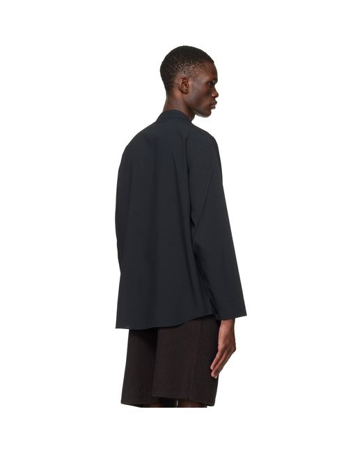 Homme Plissé Issey Miyake Black Embroidery Press Shirt for men