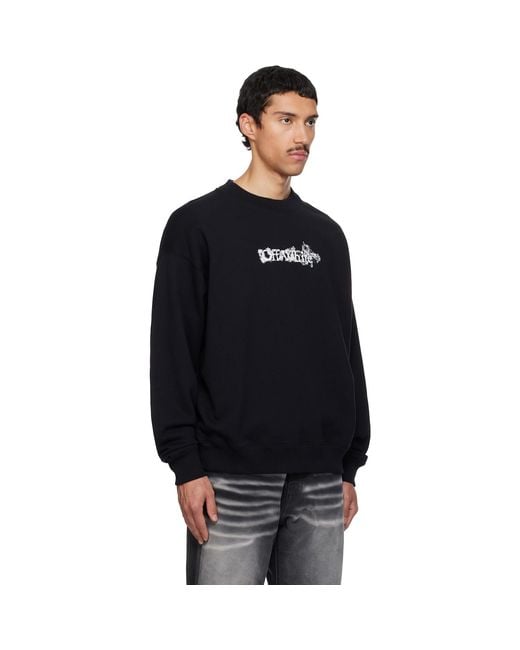 Off-White c/o Virgil Abloh Black Heraldic Arrow Skate Crewneck Sweatshirt for men