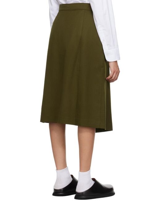 6397 Green Wrap Midi Skirt