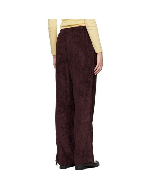 Needles Red Burgundy Fringe String Lounge Pants