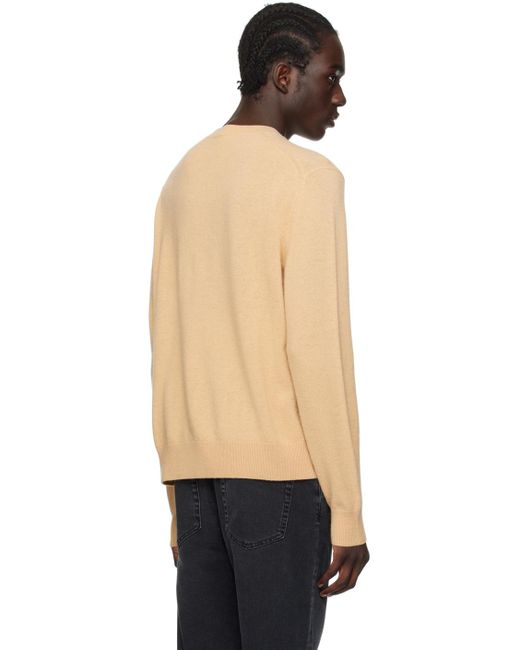 Acne Black Beige Crewneck Sweater for men