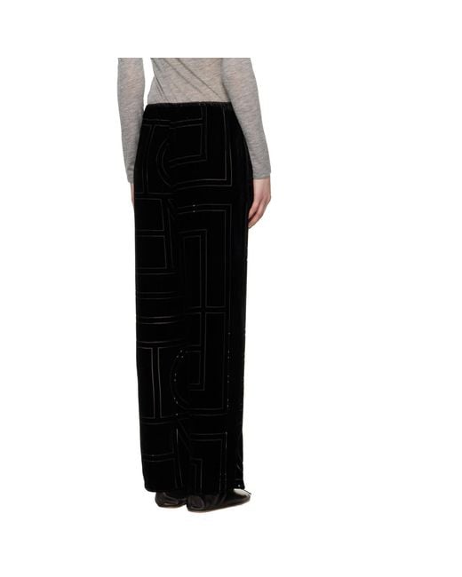 Totême Black Monogram Devoré Lounge Pants