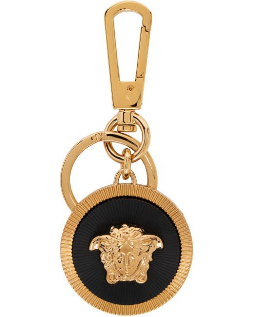 Versace Gold & Black Medusa biggie Keychain for men