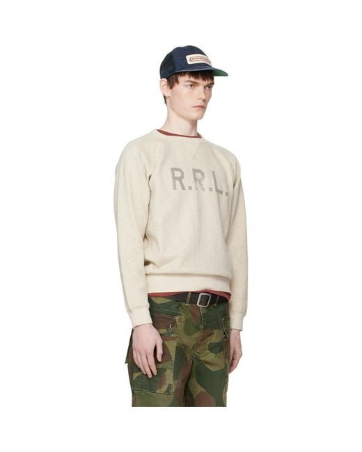 RRL Black Logo Fleece Sweatshirt for men