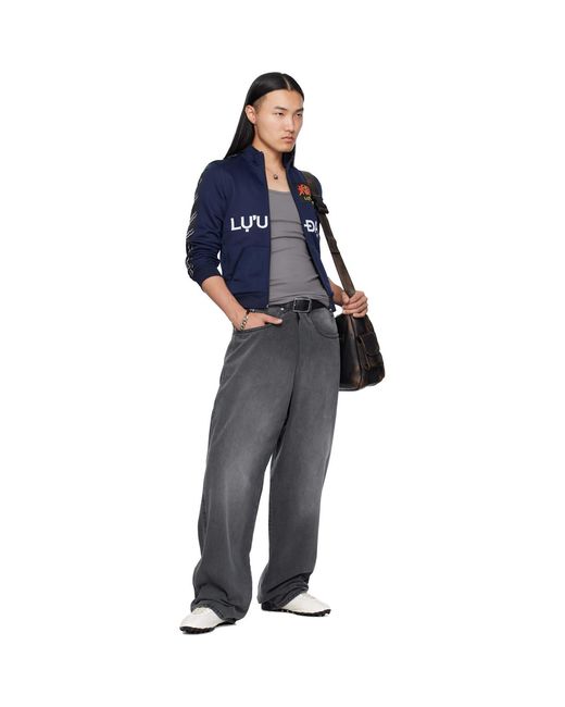 Lu'u Dan Blue Shrunken Track Jacket for men