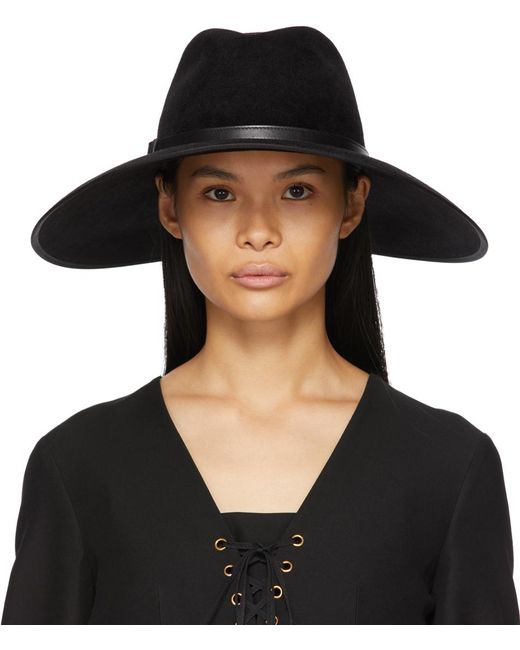 Gucci Felt Wide Brim Horsebit Panama Hat in Black Lyst