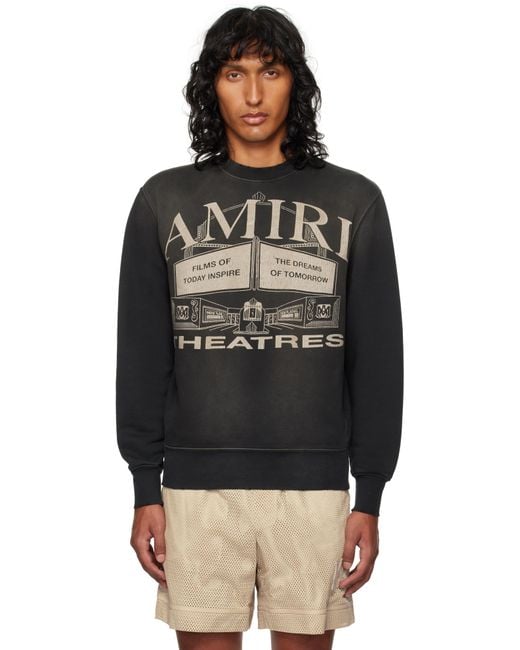 Amiri Black ' Theatres' Vintage Sweatshirt for men