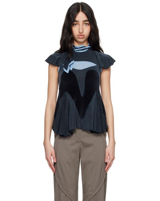 Kiko Kostadinov Travel Jersey Top in Black | Lyst