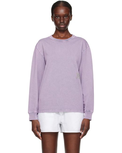 T-shirt à manches longues mauve à effet délavé T By Alexander Wang en coloris Purple