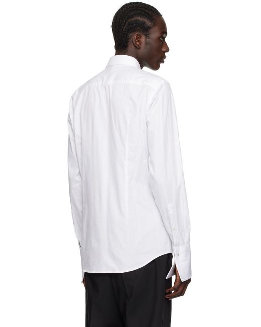 Chemise blanche à poignets mousquetaires HUGO pour homme en coloris White