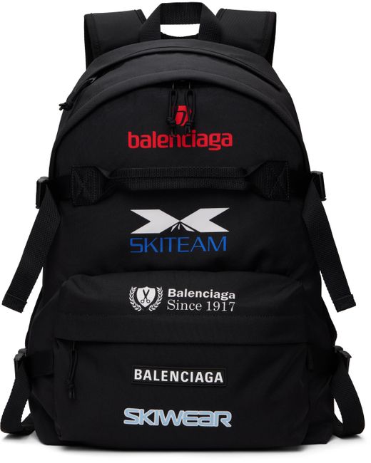 Balenciaga Black Ski Backpack for men