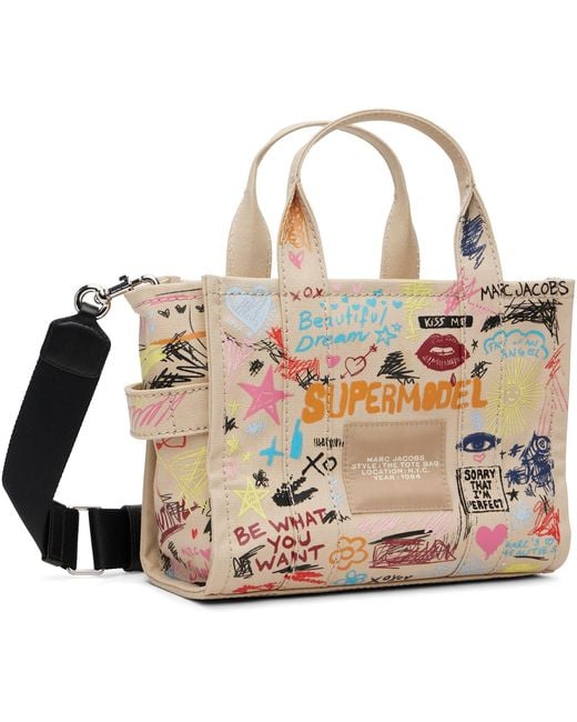 Marc Jacobs Multicolor 'The Punk Scribble Canvas Small' Tote