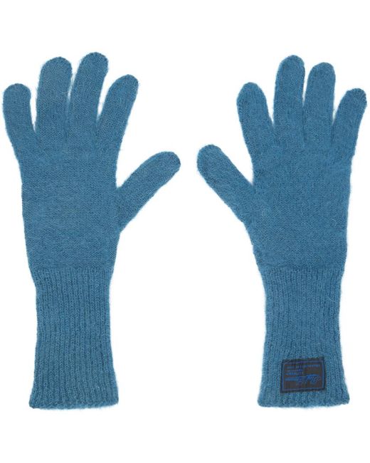 Raf Simons Blue Brushed Gloves