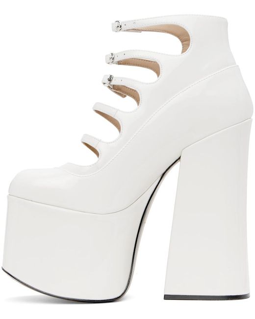 Chaussures à talon bottier kiki blanches en cuir verni Marc Jacobs en coloris White