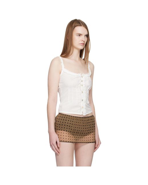 Fruity Booty White Broderie Tank Top