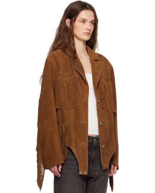 Coperni ブラウン Suede Fringed Body ジャケット Brown