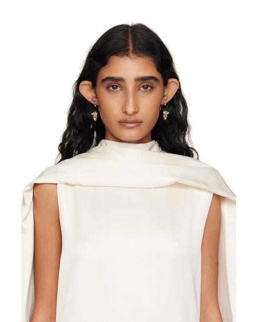 Erdem Metallic Small Flower Half Ring Earrings