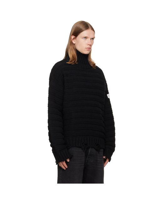 MM6 by Maison Margiela Black Wool Turtleneck for men