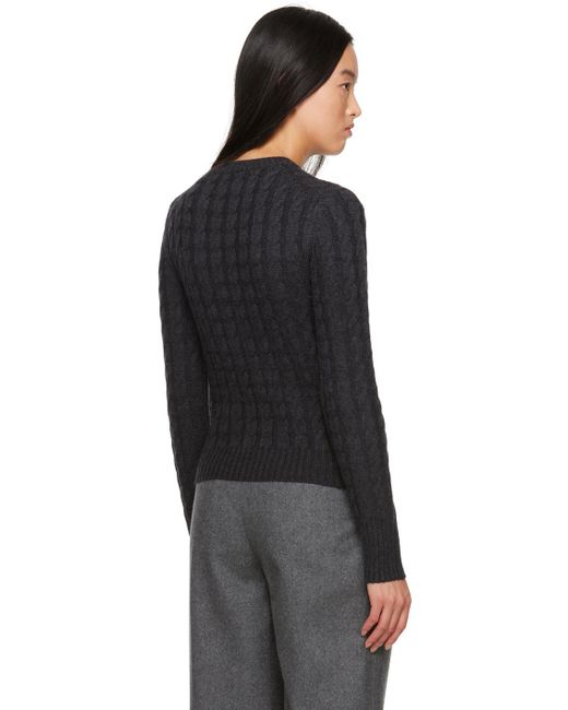 Totême  Black Toteme Gray Cable Knit Sweater