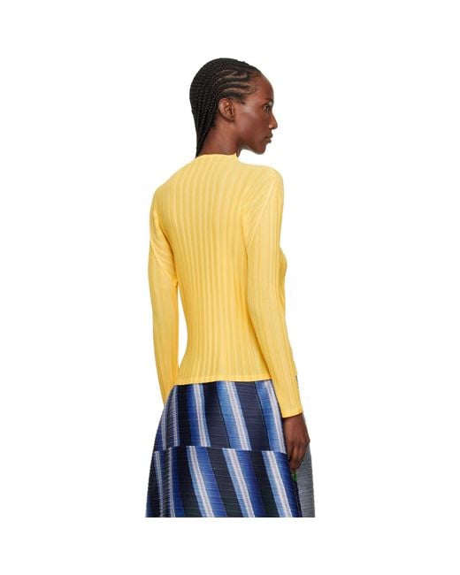 Pleats Please Issey Miyake Yellow Rib Pleats January Top