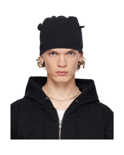 SECONDA Black Turbo Beanie for men