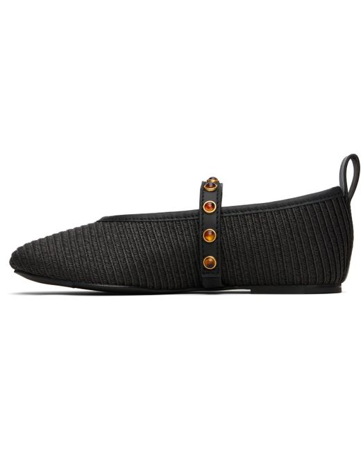 Rag & Bone Black Spire Straw Mary Jane Ballerina Flats