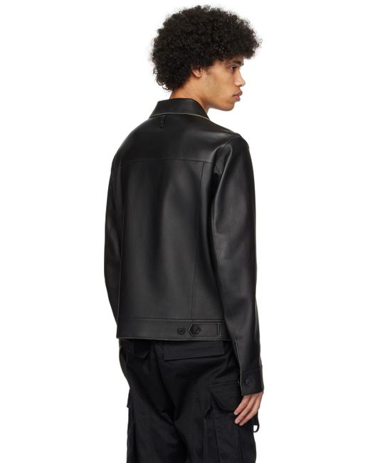 Mackage Black Lincoln Leather Jacket for men