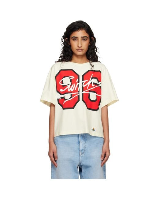 Vivienne Westwood Red Off- Cotton Jersey 96 Switch Box T-Shirt