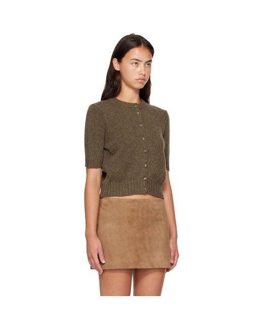 Khaite Brown Khaki Nora Cardigan