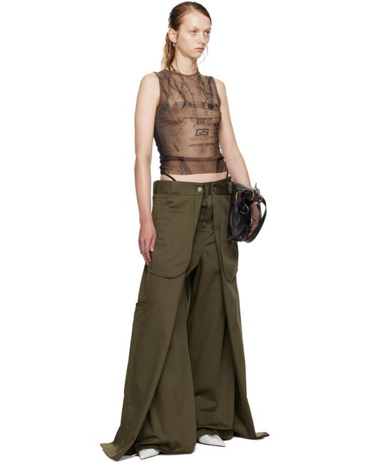 Jean Paul Gaultier Green Khaki Shayne Oliver Edition 'The Wrap' Trousers