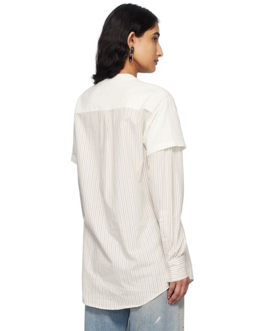 T-Shirt Étagé Blanc Cassé Acne en coloris White