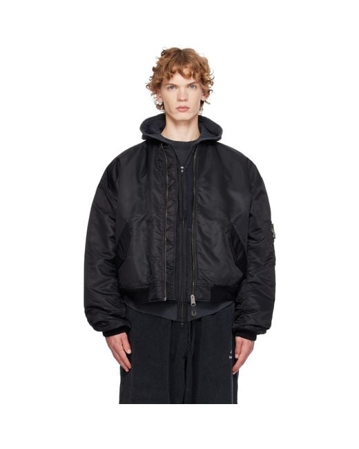 Balenciaga Black Standard Bomber Jacket for men