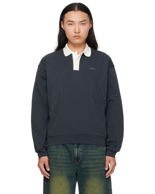 Dime Blue French Terry Rugby Polo for men