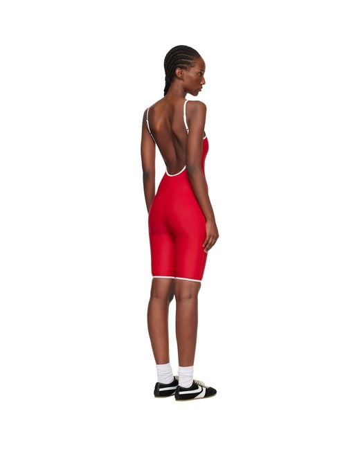 Moschino Red Printed Lycra One-Piece Swimsuit
