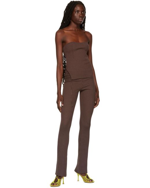 ANDREADAMO Black Brown Rib Camisole