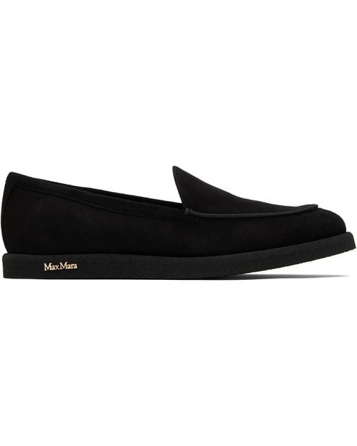 Max Mara Black Soft Moc Loafers