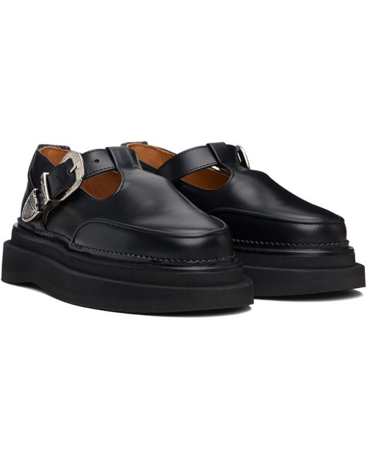 Toga Black T-Bar Mary Jane Loafers