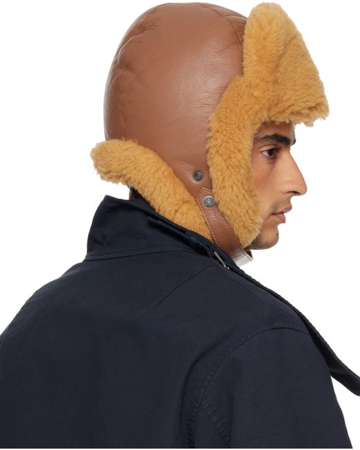 Acne Blue Shearling Aviator Hat for men