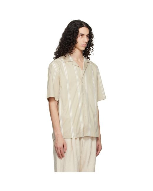 Boss Natural Striped Relaxed-Fit Stretch Cotton Shirt for men